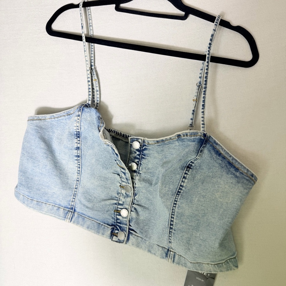 Women's Plus Size Denim corset Sleeveless Cami Crop Top